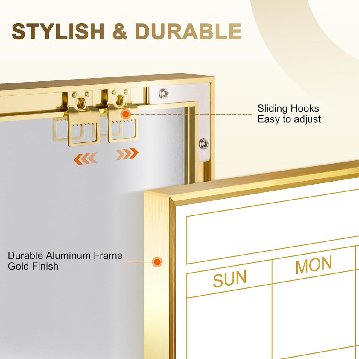 Dry Erase Calendar Whiteboard, 36"x24" Monthly White Board with Cork Board