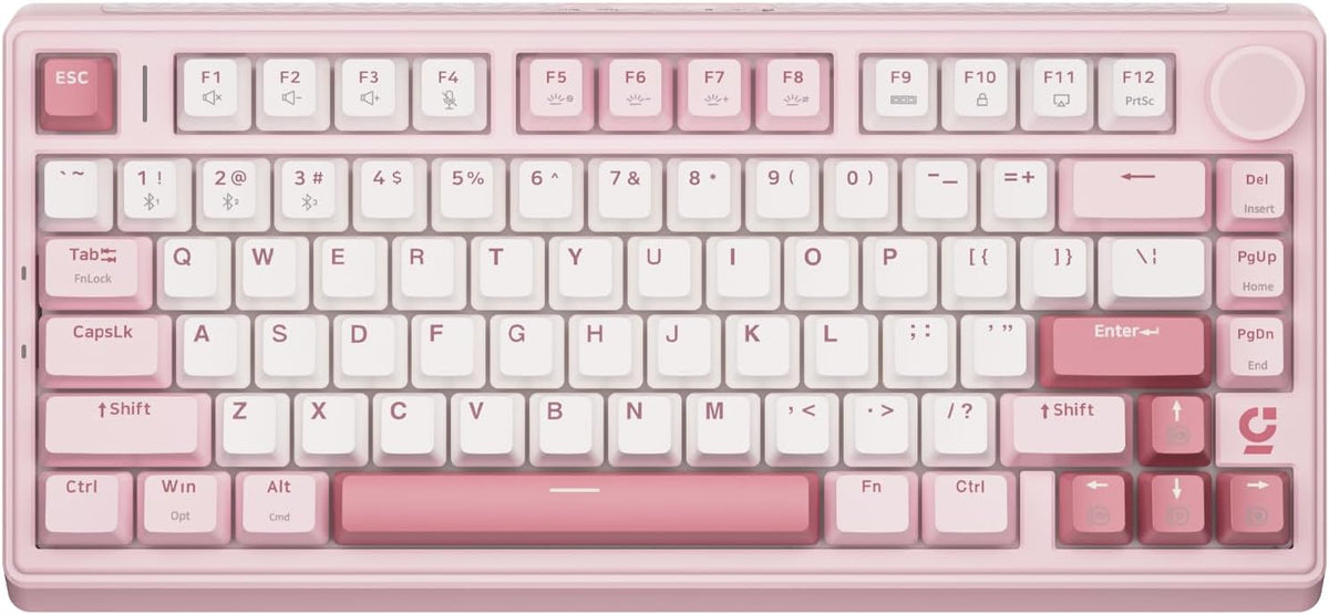 wegear 75% Compact Mechanical Keyboard with Knob for PC/Mac/Laptop-Pink
