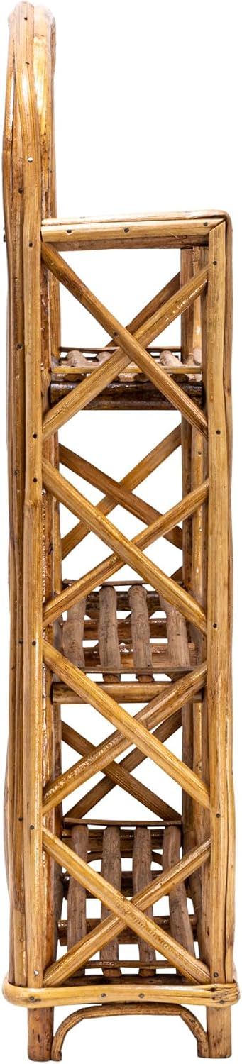 Bloomingville Boho Arched Woven Rattan 3-Tier Wall Shelf, Natural