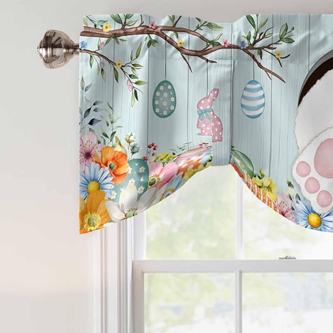 Easter Bunny Tie Up Valance Curtains
