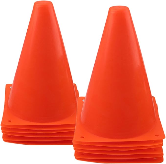 7 Inch Plastic Traffic Cones Sport Training Agility Marker Cone for Soccer, Skating, Football, Basketball, Indoor and Outdoor Games