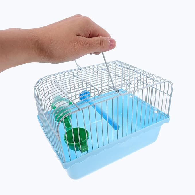 Small Bird Travel Cage:Portable Small Bird cage with Parrot Feeder Cups & Standing Perch for Parakeets Lovebirds Parrotlets