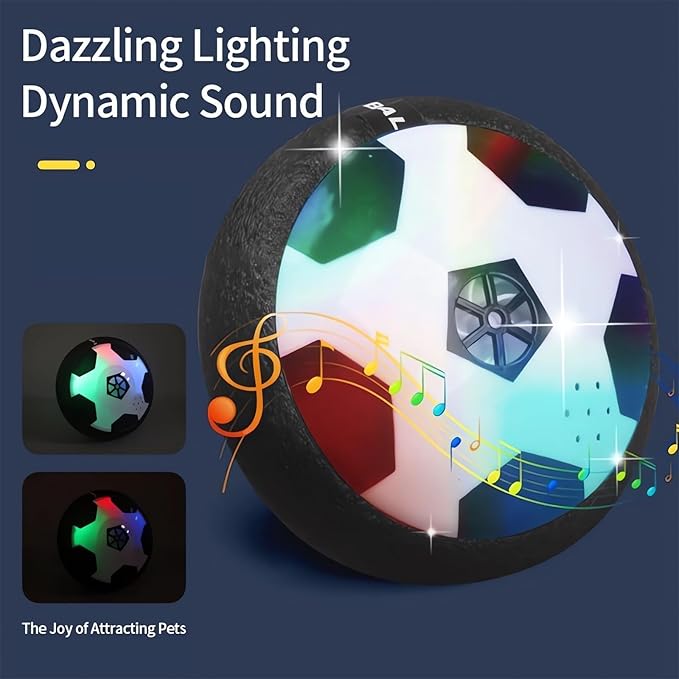 Ivieicip Active Gliding Disc - 2023 New Light up Indoor Soccer Ball Games Rolling for Dogs, Interactive Automatic Self Moving Dog Toys, Flying Saucer Aggressive Chewers (Silent)