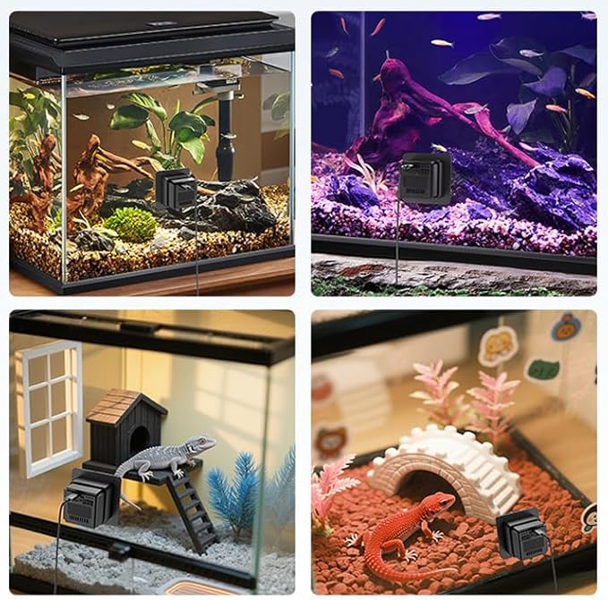 eLinkSmart 2K Aquarium Security Camera Anti-Glare & Anti-Reflection for Glass Tank/Window/Door, Fish & Reptiles, with Night Vision, Motion Detection, 2-Way Audio, 24/7 Local Storage 140° Wide-Angle