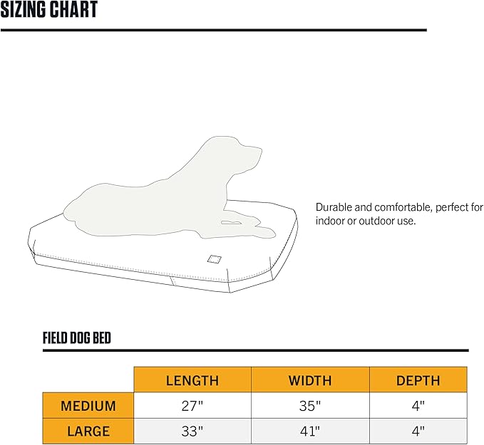 Carhartt Field Dog Bed, Durable Water Repellent Material W/Triple-Stitched Main Seams, Carhartt Brown, Large
