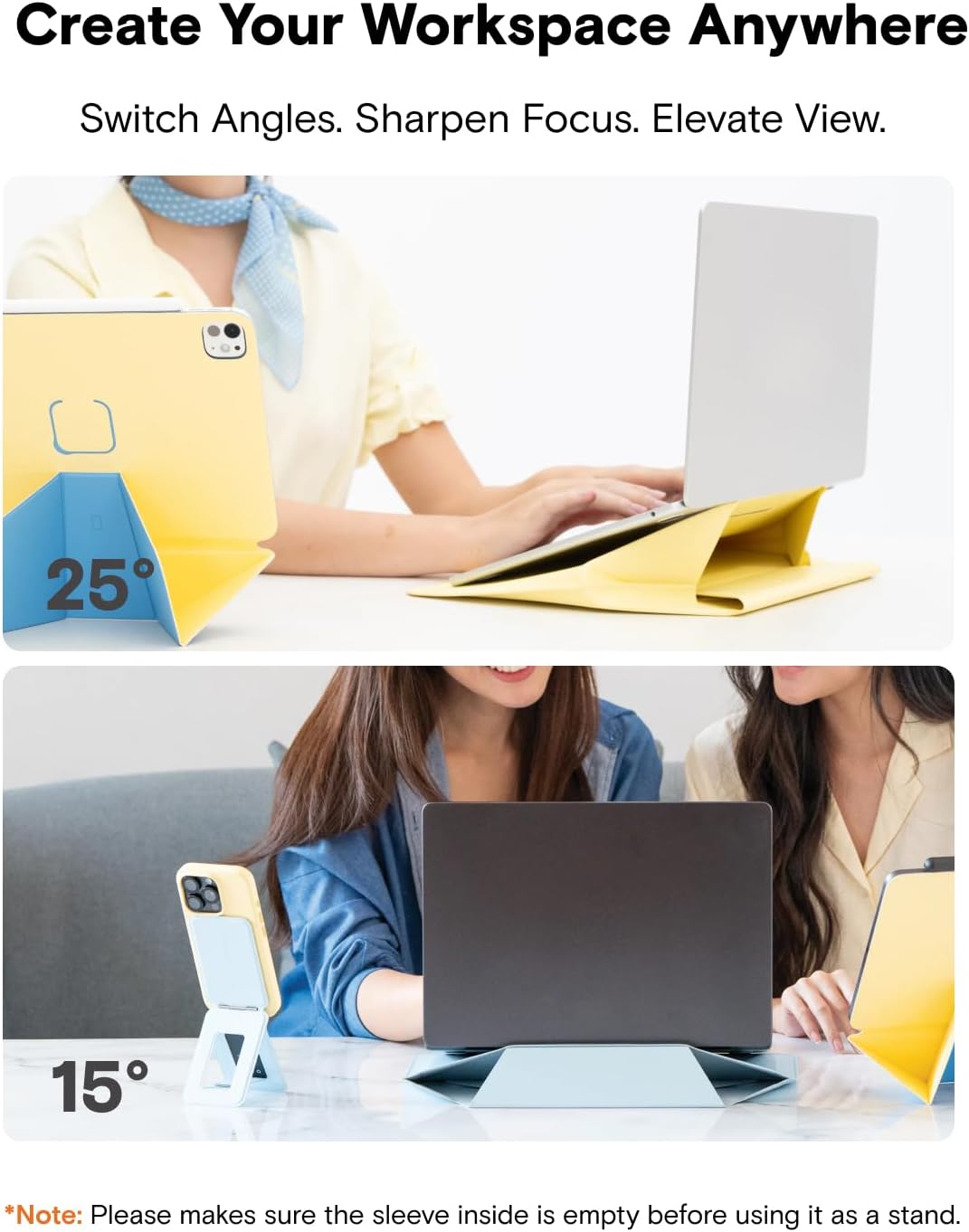 MOFT Laptop Carry Sleeve with Stand &Smart Storage for 14" Laptop for Work
