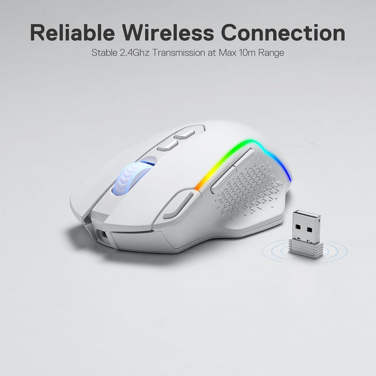 Redragon M810 PRO Wireless RGB Gaming Mouse 10000 DPI Remapping Keys