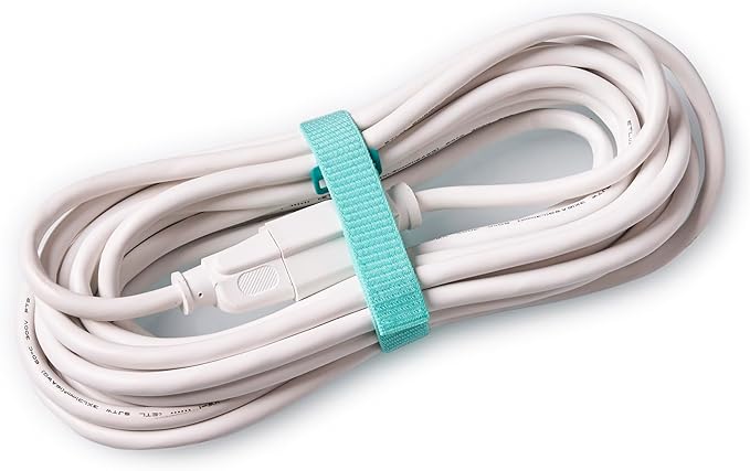 Wrap-It Storage Cinch Straps - 12" (6-Pack) Turquoise - Reusable Cable Organizer and Home Office Organizer Cord Wraps for Appliances