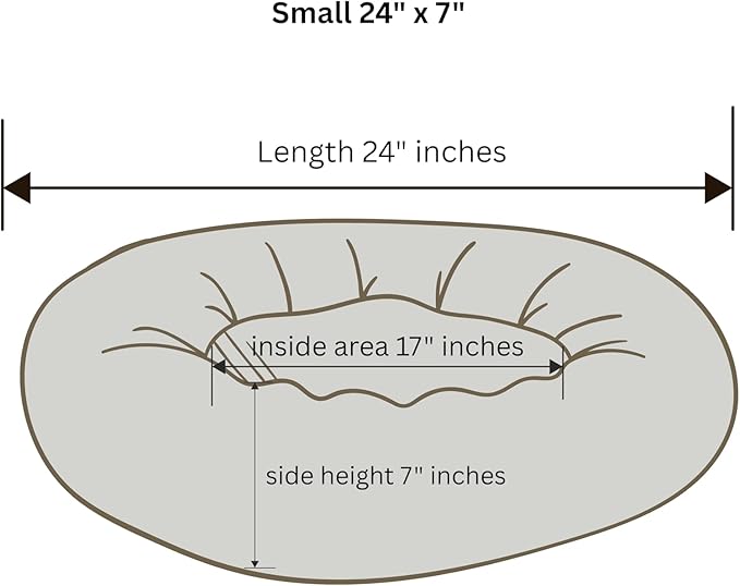 Organic Cotton Canvas Dog Bed: Removable Cover, Natural Fill - Made in USA (Dark Brown, Small 24" x 7" inches)
