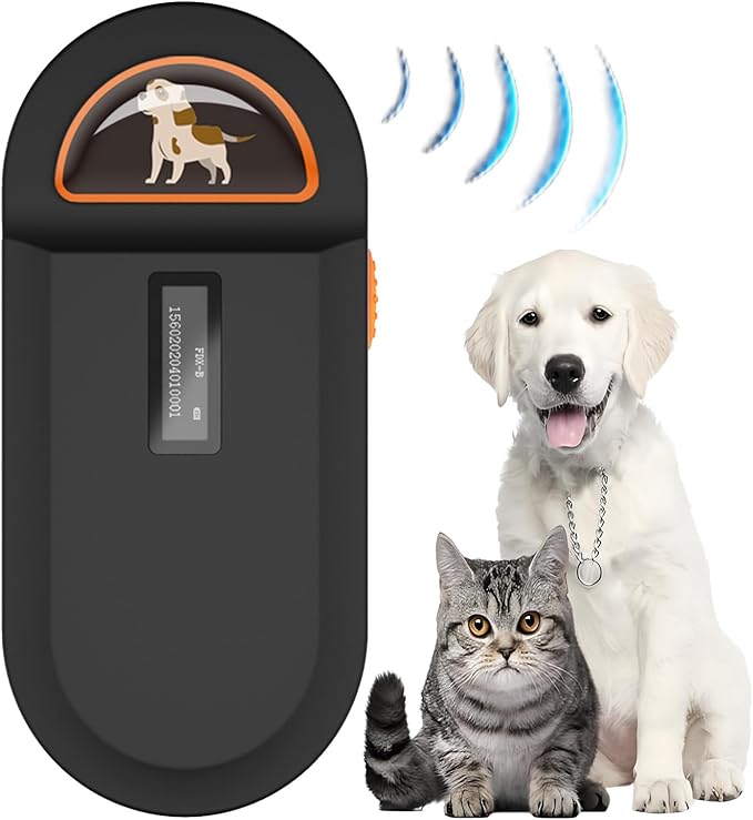 Pet Microchip Scanner, RFID Dog and Cat Microchip Reader, Supports EMID, FDX-B（ISO11784/11785） Microchips, for Animal Management