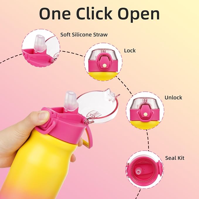 BJPKPK 25 oz Insulated Water Bottle, Stainless Steel Flask | Leak Proof Locking