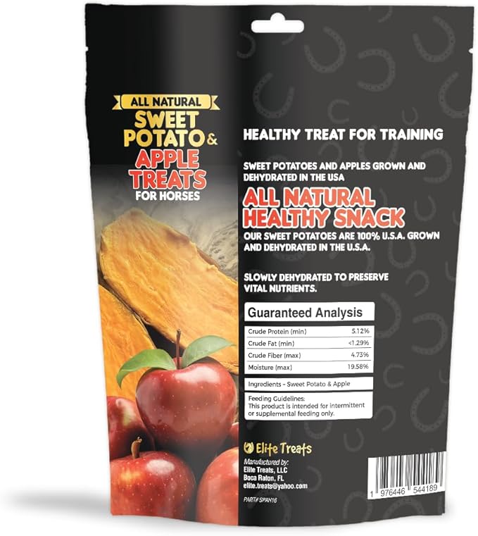 Horse Treats - Sweet Potato & Apple 16 oz. | All Natural, Dehydrated Treat | Made in The USA for Horses, Ponies, Donkeys | Made with Real Sweet Potato Slices and Apple Concentrate -16 oz