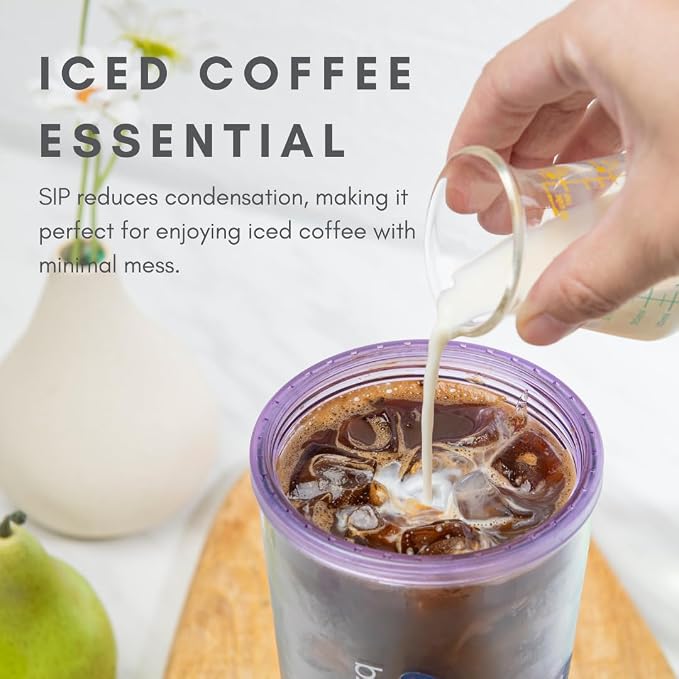bzyoo 24oz Plastic Tumbler Cup, Lid & Straw, Iced Coffee, dishwasher safe