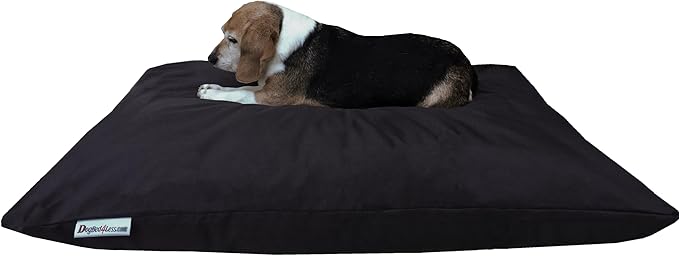 Dogbed4less Shredded Memory Foam Pillow Dog Bed with Waterproof Liner and Machine Washable Cover (After Dark Oxford, Medium 36"X29")