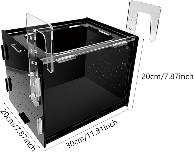 Fish Breeding Box Hatchery Sturdy Clear Acrylic Separation Incubator Isolation Box for Clownfish Betta Baby Fish Guppy, 30x20x20cm