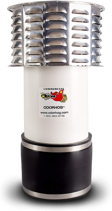 OdorHog Metal Cap Clamp On Vent Stack Pipe Filter 6", Removes Outdoor Septic