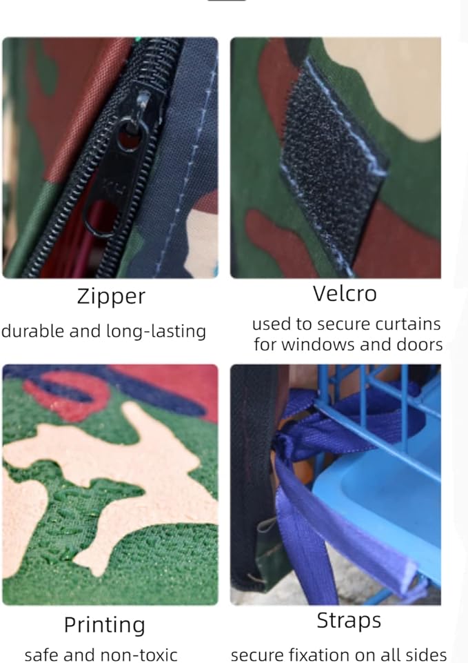 MANON ROSA Bird Cage Cover - Lightproof Birdcage Covers Nighttime- Ideal for Parrots Cockatiels Parakeets Cockatoos Lovebirds Finches Budgerigars Conure (M(15.7" Lx11.8 Wx11.8 H),Camouflage)