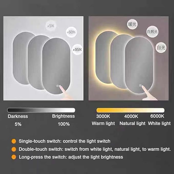 Bathroom Mirror with LED Lights，Bathroom Led Mirror ，Backlit Bathroom Mirror