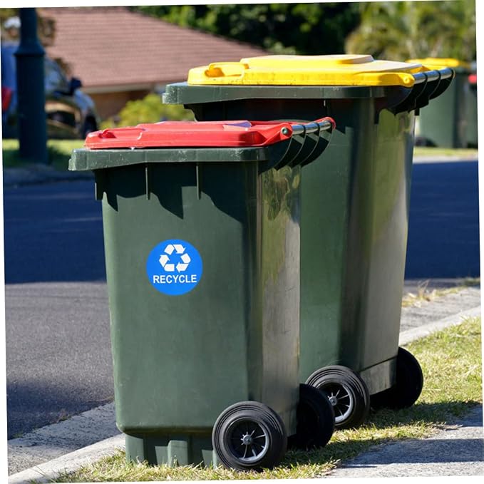 Tofficu 8pcs Hanging Trash Can Stickers Garbage Recycling Decals Material