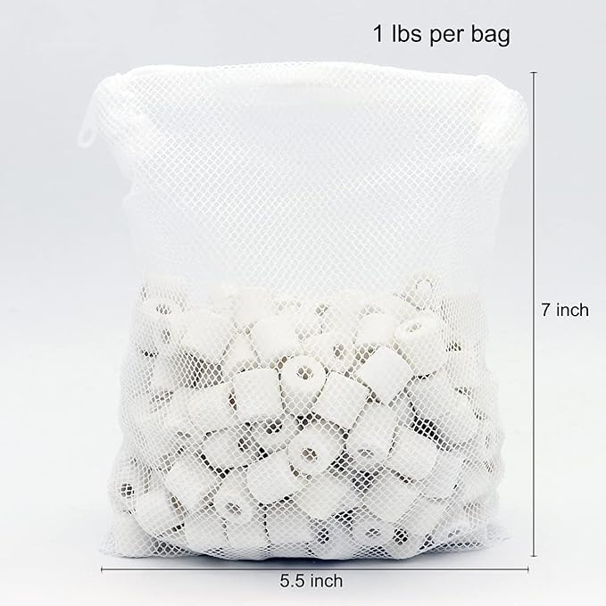 ALEGI Aquarium Premier Bulk Bio Ceramic Rings Filter Media