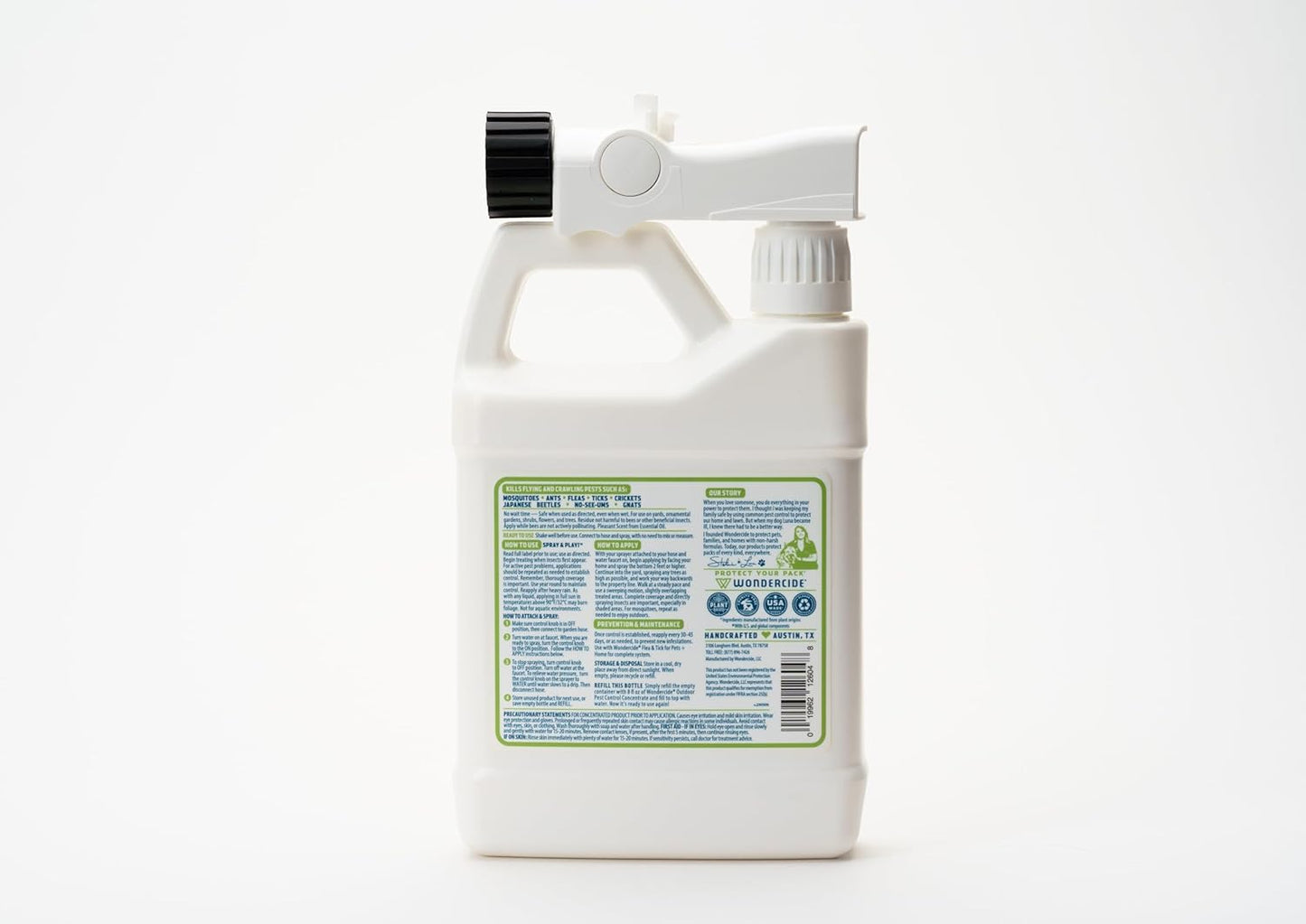 Wondercide - Outdoor Pest Control Spray with Natural Essential Oils - Mosquito, Ant, Insect Repellent, Treatment, Killer - Safe Around Pets Kids 32 oz