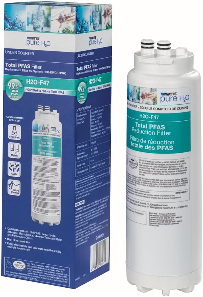 Watts Premier H2O-F47 Quick-Change Total PFAS Reduction Under Counter Water