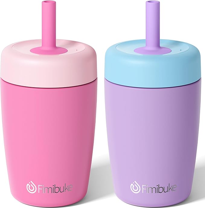 Fimibuke Toddler Cups Spill Proof, 12 OZ Sippy Cup