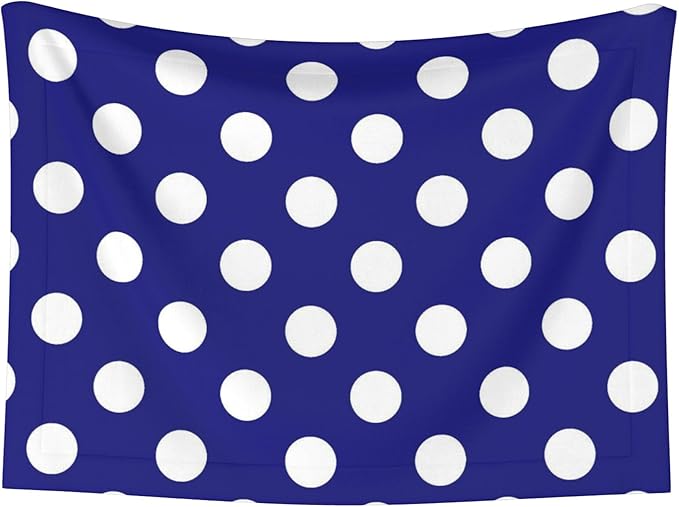 Waterproof Dog Blanket Soft Pet Blanket for Puppy Cat, Fleece Cat Throw Blankets for Furniture Bed Couch Sofa Reversible - Navy and White Polka Dot