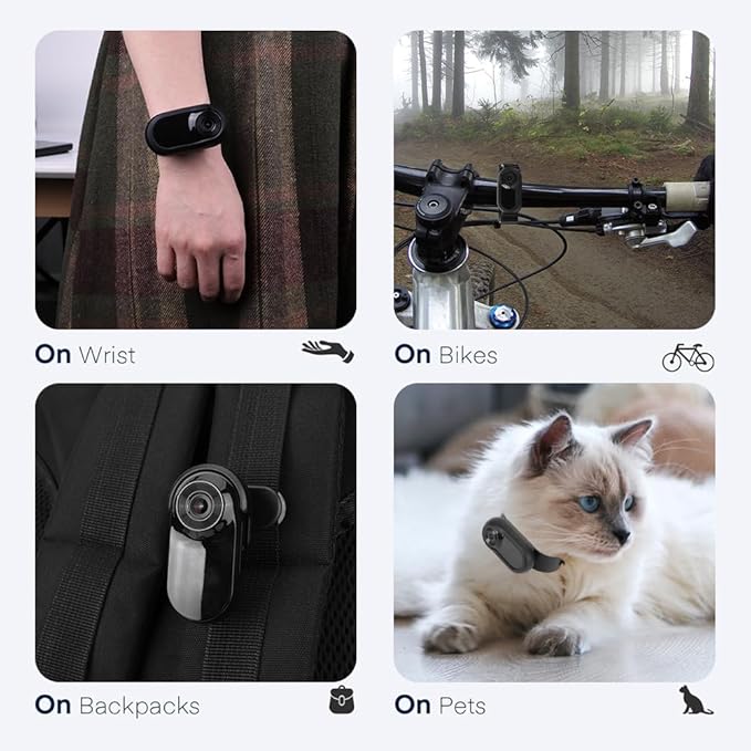 Cat/Dog Collar Camera with 32GB SD Card, HD 1080P Mini Body Action Camera for Outdoor, Birthday Gift