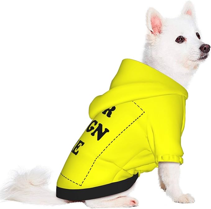 Personalized Chihuahua Dog Hoodie, Custom Pet Warm Sweatshirt Costume with Name Number Photo, Customize ID Clothes for Pupppy Kitten Dogs Cats, Yellow, M