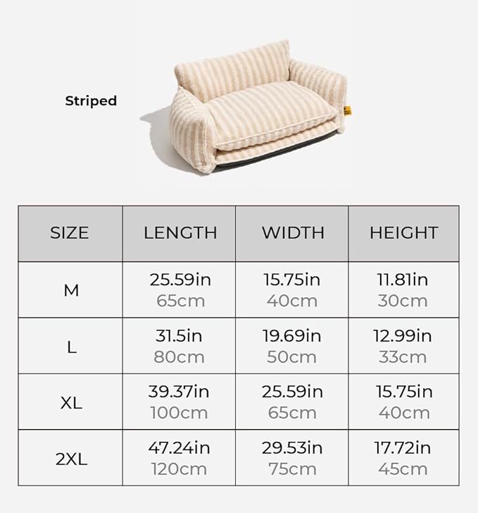 Lazy Holiday Plush Cozy Dog & Cat Sofa Bed, Teddy Velvet Dog Bed, Trendy Striped Faux Lambswool Double Layer Dog & Cat Sofa Bed Dogs Sleeping Mat for Medium Small Dogs & Cats (Pink,L)
