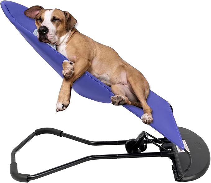 Pet Rocking Chair, Portable Foldable Pet Rocker Bed with 3-Level Height Adjustment, Pet Hammock for Small Dogs & Cats up to 33lbs, Breathable Mesh Hanging Bed with Safety Buckle (Purple)