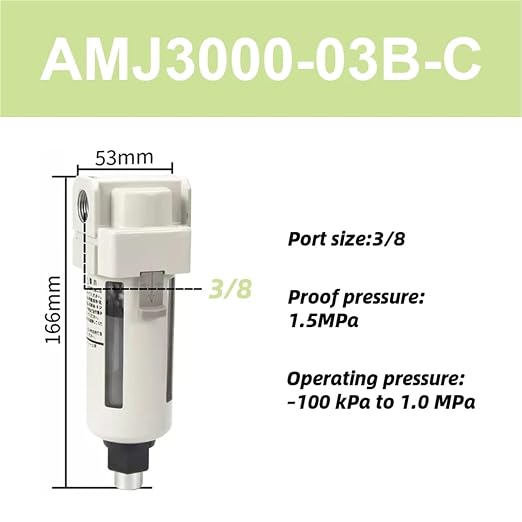 Vacuum Water Droplet Separator Pipeline Filter Negative Pressure Element AMJ