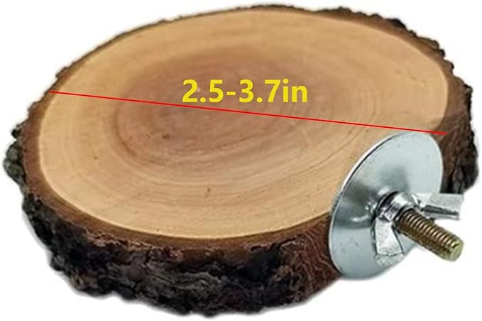 Hamiledyi Perch Platform for Bird Cage,Natural Round Wooden Stand Platform Bird Toy for Canary Parakeet Cockatiel Parrot Budgie Sparrow(3 Pcs)