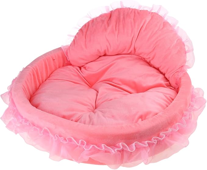 Dog Bed Stylish Lace Princess Nest for Small Puppy Kitten Ribbon Bowknot Princess Pet Bed with Detachable Cushion Pet Furniture