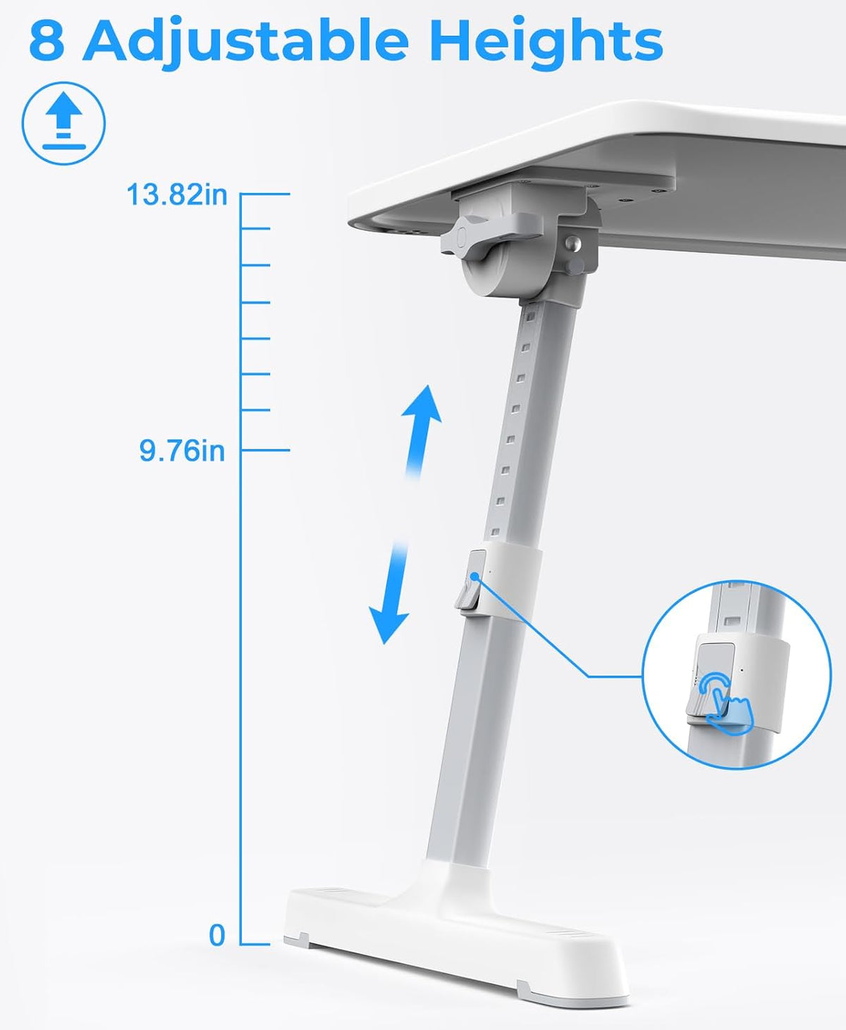 HETTHI Bed Laptop Table Adjustable Foldable Laptop Stand 22.04×12in Marble