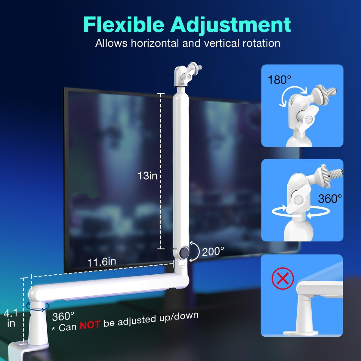 FIFINE BM88W Low Profile Mic Boom Arm for Podcast Recording Streaming