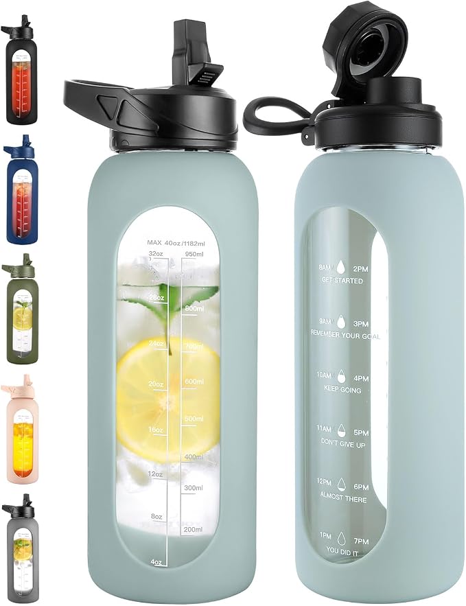 CIVAGO 40 oz Glass Water Bottle