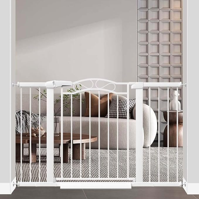 Fairy Baby 48.8"-51.5" Child Baby Gates for Doorway Stairs Hallway Stairway Gate for Kid or Pet Dogs Walk Through Pressure Mounted