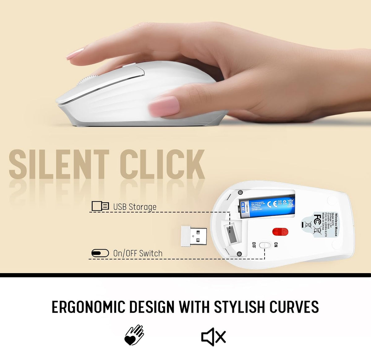 Trueque Wireless Keyboard and Mouse Combo, Full Size with Palm Rest