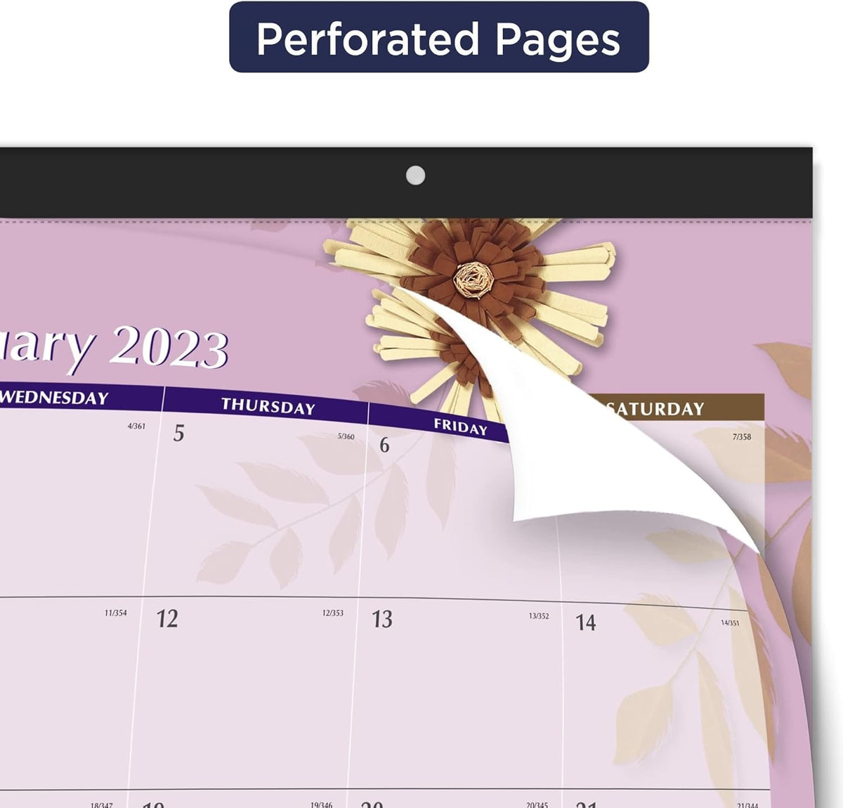 AT-A-GLANCE 2023 Desk Calendar, Desk Pad, 21-3/4" x 17", Standard, Monthly, Paper Flowers (5035)