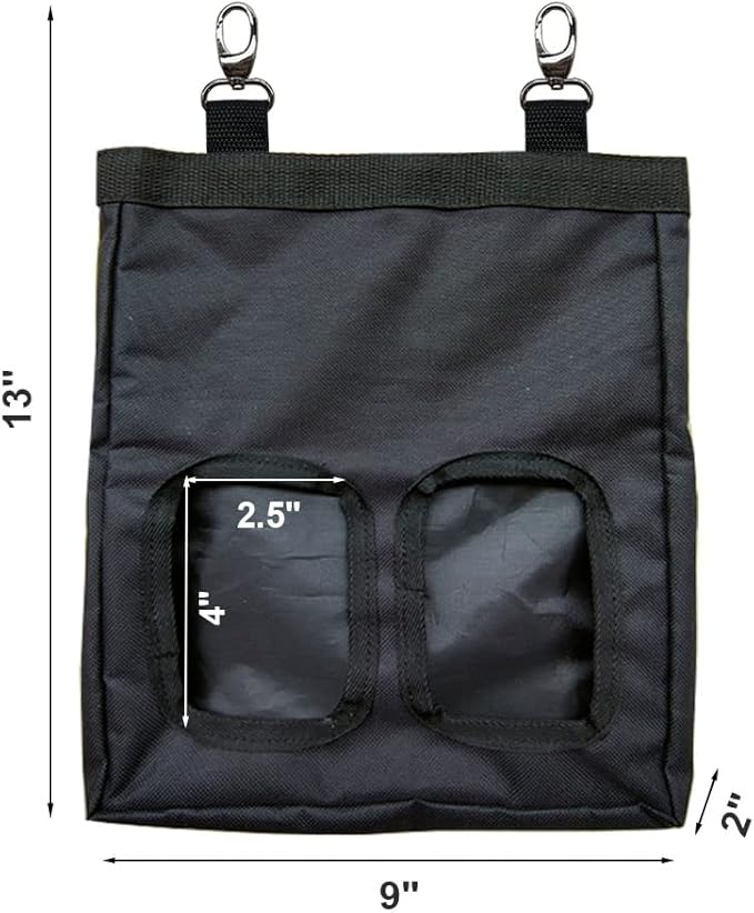 Guinea Pig Hay Feeder, Hanging Rabbit Hay Feeder Bag for Guinea Pigs Bunnies Chinchillas. Pure Black
