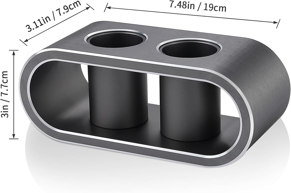 Metal Aluminum Alloy Desktop Microphones Storage Holder, Stand Support Base For Wireless Microphones, Fashionable Tabletop Mics Organizer (M, Brushed gray)