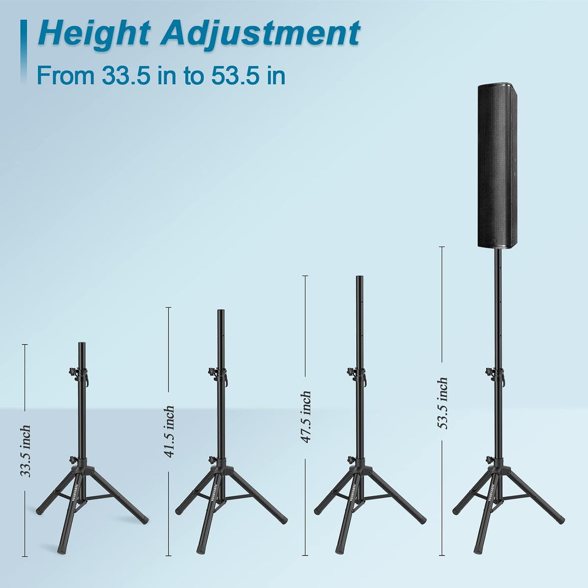 Vondynote Tripod Speaker Stands Pair 33.5"-53.5" PA DJ Mini Speaker Stands