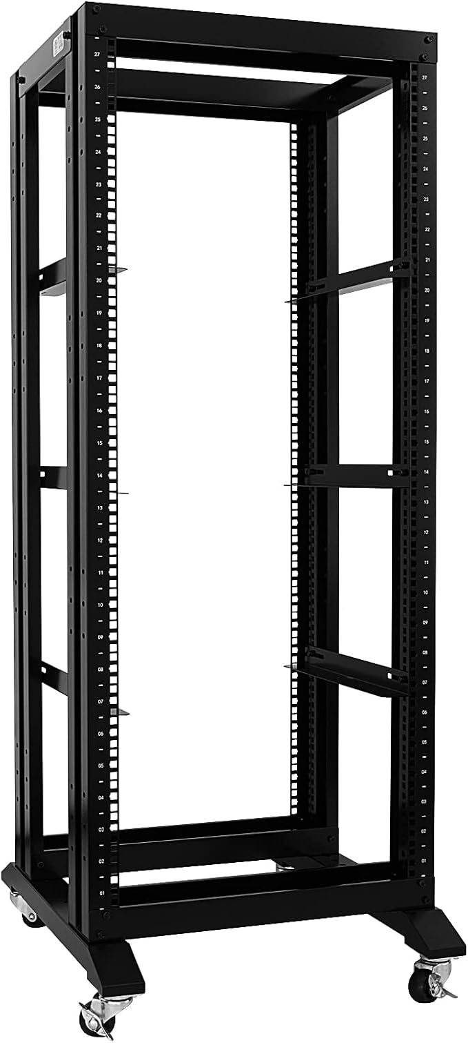 RAISING ELECTRONICS 27U 4 Post Open Frame Network Server Rack 19inch Width