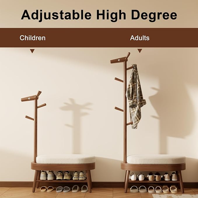 AQIMUELE Shoe Bench Entryway, Coat Rack