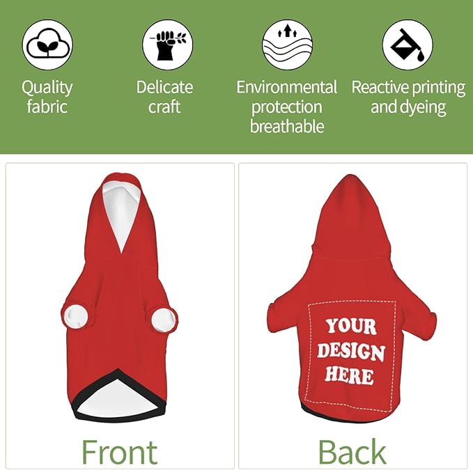 Dog Costume, Custom Dog Hoodie, Dog Name Costume Holiday Pet Pajamas Outfit, Personalized Pet Coat Costumes for Small Medium Large Dogs and Cats for Winter, Red, L