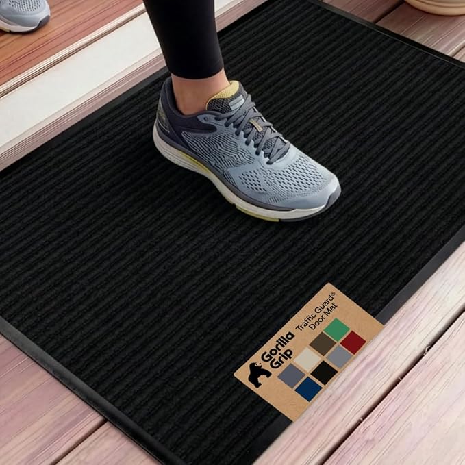 GORILLA GRIP Waterproof Traffic Guard Door Mat, Heavy Duty Entryway Mats
