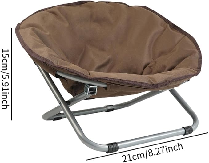 Elevated Pet Bed Foldable Cozy Cot Breathable Portable Rest Sleeping Metal Frame Furniture Sofa Nesting Bed Comfortable Chair for Dogs- Coffee