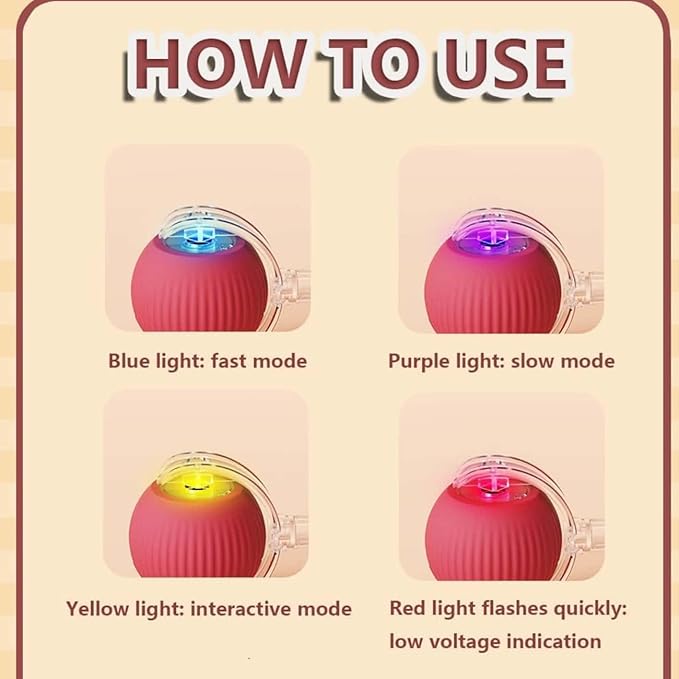 Interactive Cat Toys for Indoor Cats, Agility Move Cat Balls,Motion Activated Cat Balls, Cat Toys for Bored Indoor Cats (Yellow)